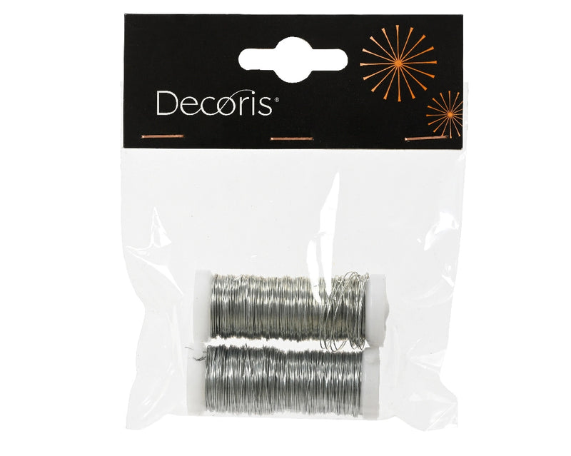 Silver Floristry Craft Wire – 60 m × 0.3 mm – Pack of 2