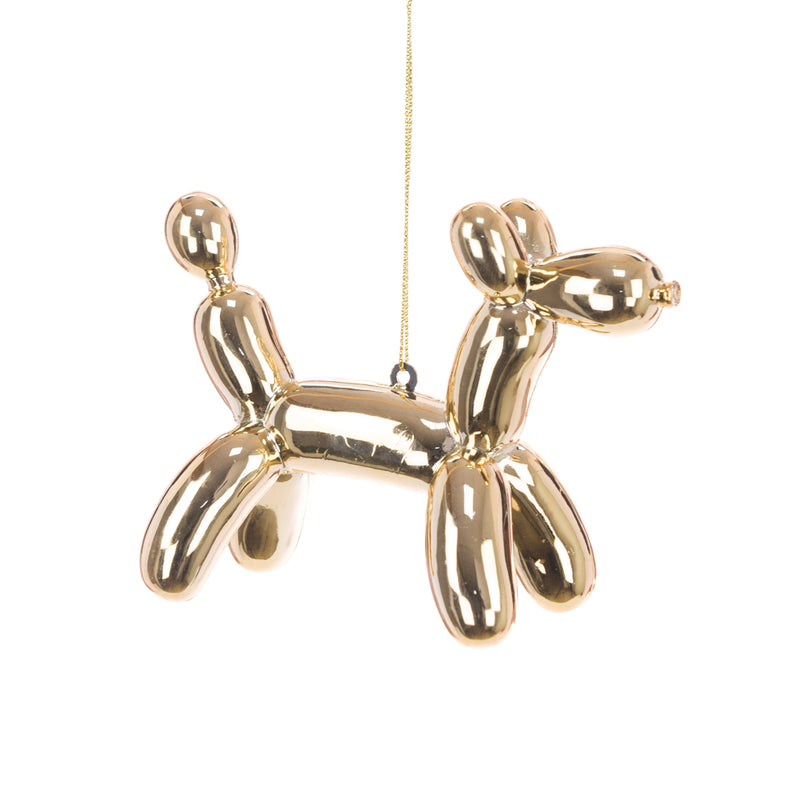 Christmas Hanging Decoration Party Balloon Dog Gold 9cm