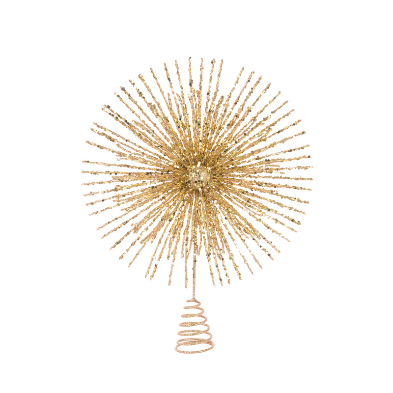 Christmas Tree Topper Star Gold With Glitter 30cm