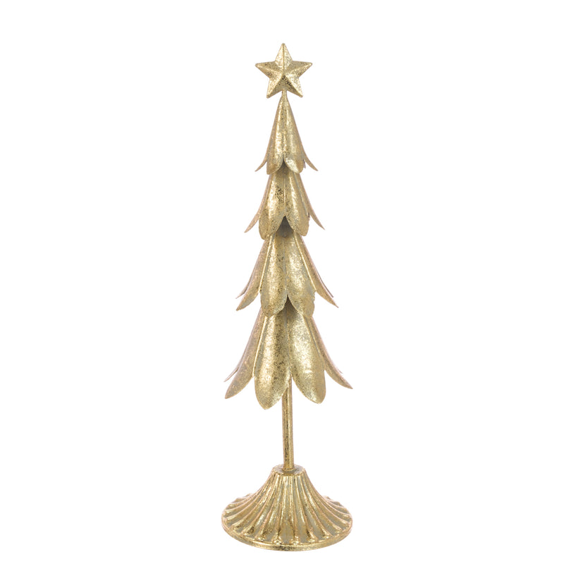 Christmas Decoration Golden Metal Christmas Tree 37cm Medium