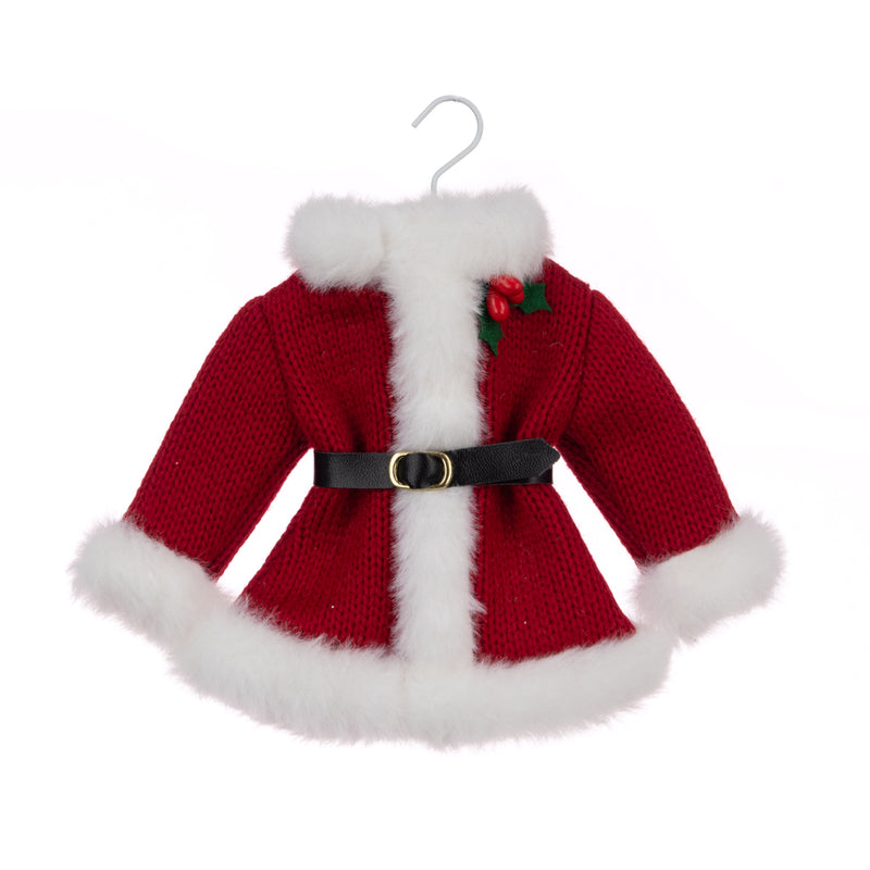 Christmas Hanging Decoration Knitted Santa Coat 17cm