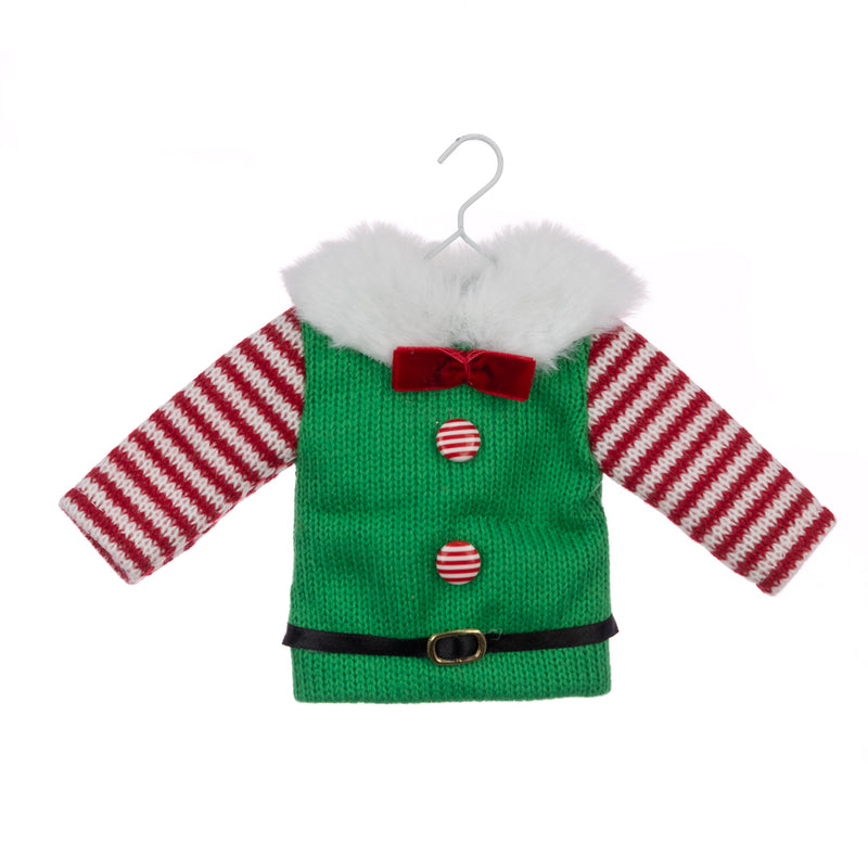 Christmas Hanging Decoration Knitted Elf Coat 23cm