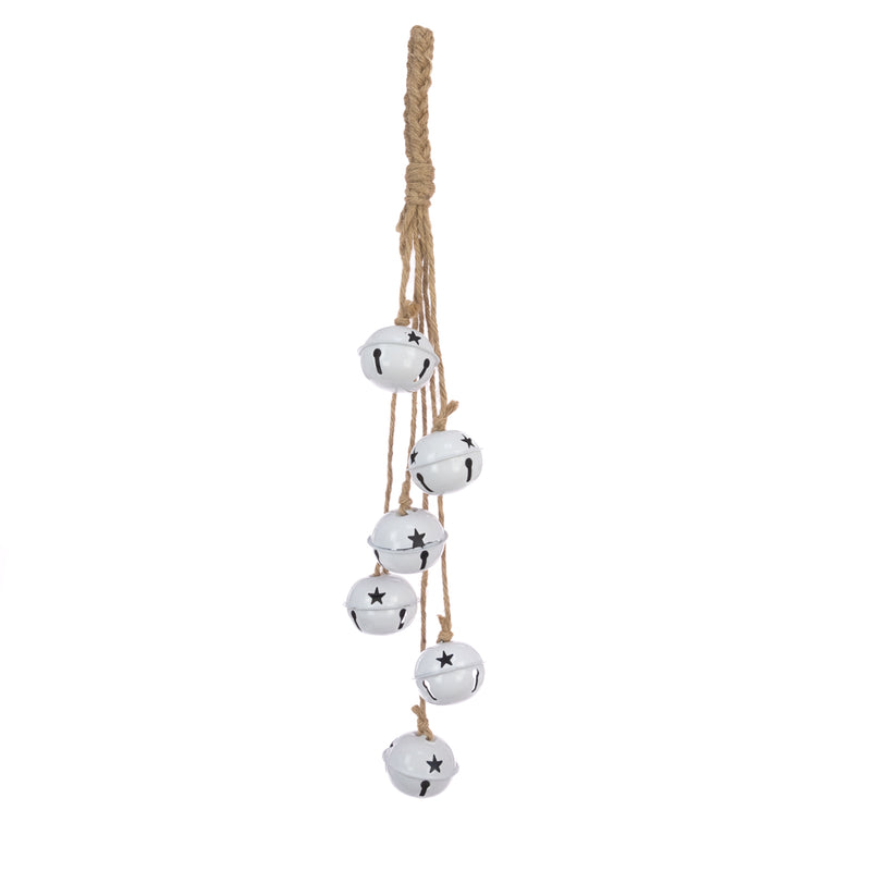 Christmas Hanging Decoration White Bells Hanger 50cm