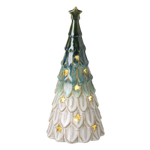 Green and white LED ceramic Christmas tree – Heaven Sends