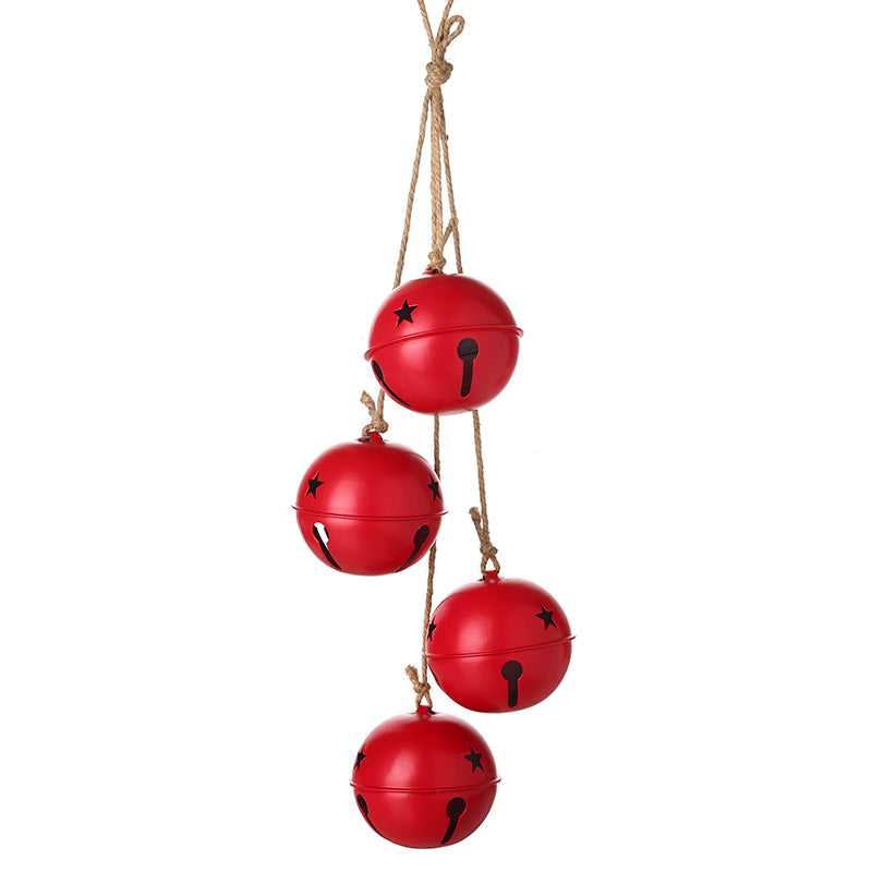 Red metal cut-out bell hanging Christmas decoration – Heaven Sends