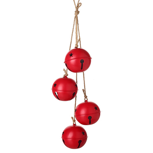 Red metal cut-out bell hanging Christmas decoration – Heaven Sends