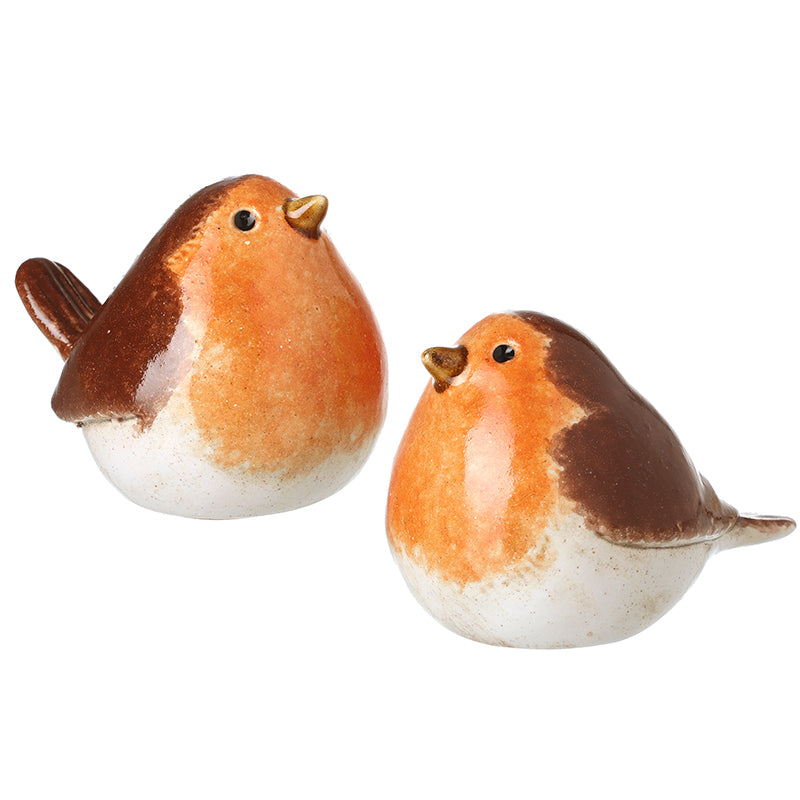 Ceramic robin Christmas decorations, assorted designs – Heaven Sends