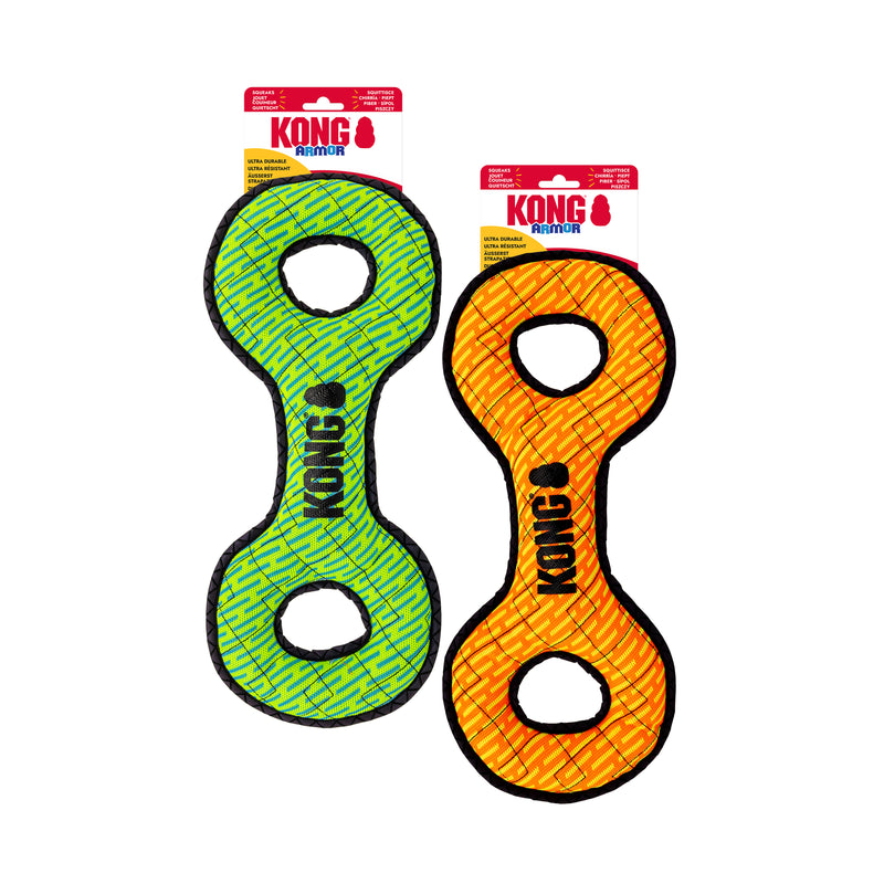 KONG Armor Double Tug Large – Assorted Colours – assorted colour example, one toy supplied