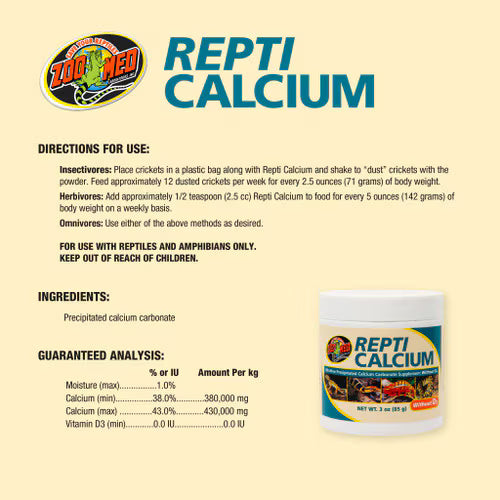 ZooMed Repti Calcium without D3, 85g