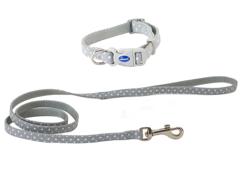 Ancol Small Bite Polka Collar Lead Set Pebble product image