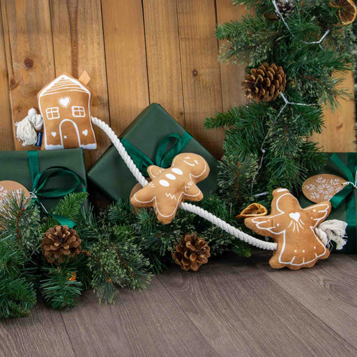 Ancol Gingerbread Rope Christmas Dog Toy