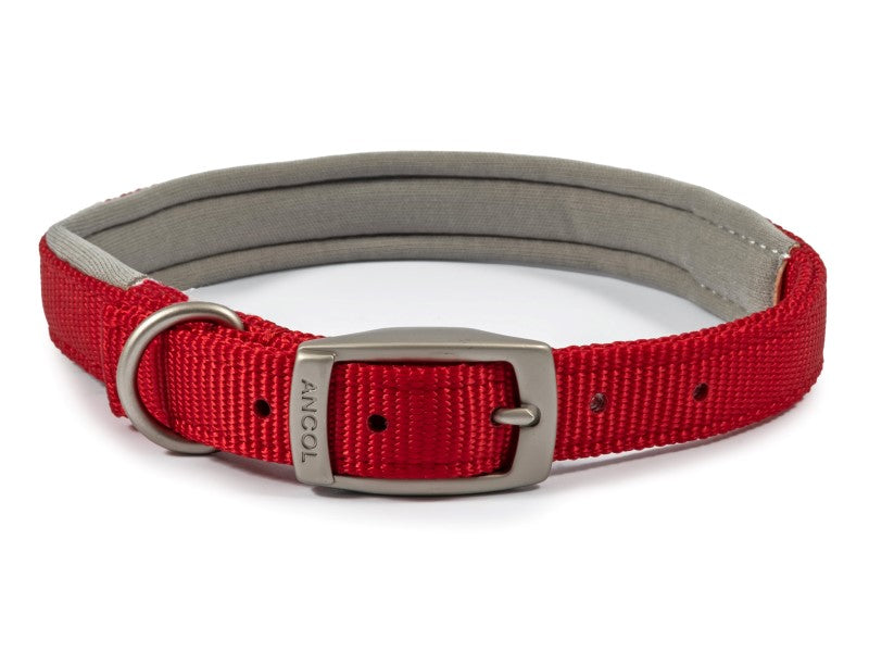 Ancol Viva Padded Nylon Dog Collar Red Size 4 45cm