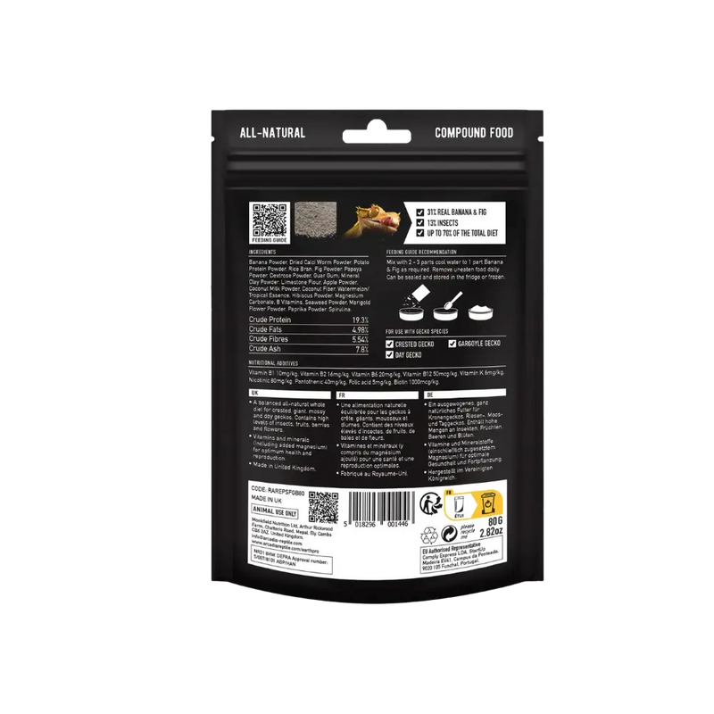 Arcadia Earth Pro SFG Banana & Fig, 80g — official product information