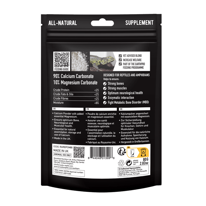 Arcadia Earth Pro Calcium Pro Mg,80g — official product information