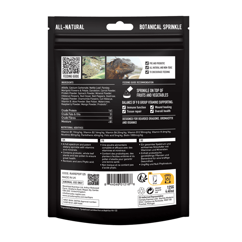 Arcadia Earth Pro Dragon Fuel 125g — official product information