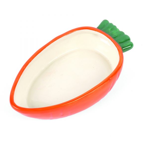 Small Pet Bowl Ceramic Carrot Shape