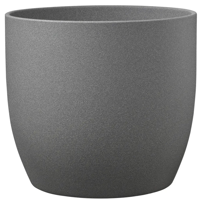 Indoor Pot  Basel Stone Dark Gray Stone Effect D12Cm X H10Cm