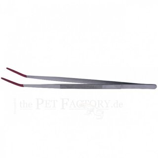 Feeding tweezers stainless steel 45cm angled and rubberized