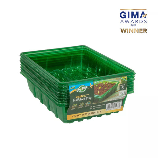 Gro-Sure Visiroot Half Seed Trays 8pk — product view