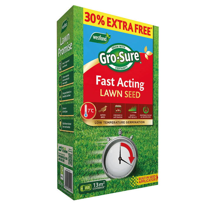 Westland Gro-Sure Fast Acting Lawn Seed (10m2) + 30% Extra Free