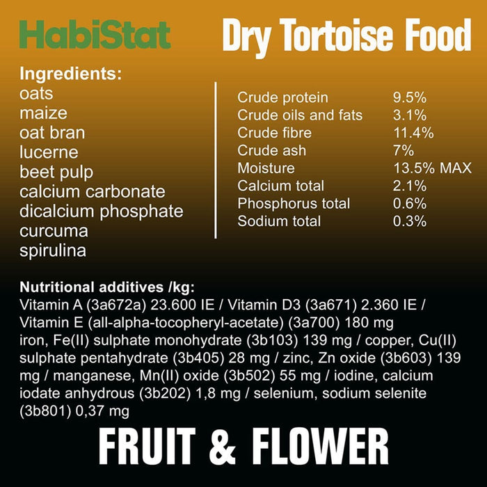 HabiStat Tortoise Food Fruit & Flower, 800g
