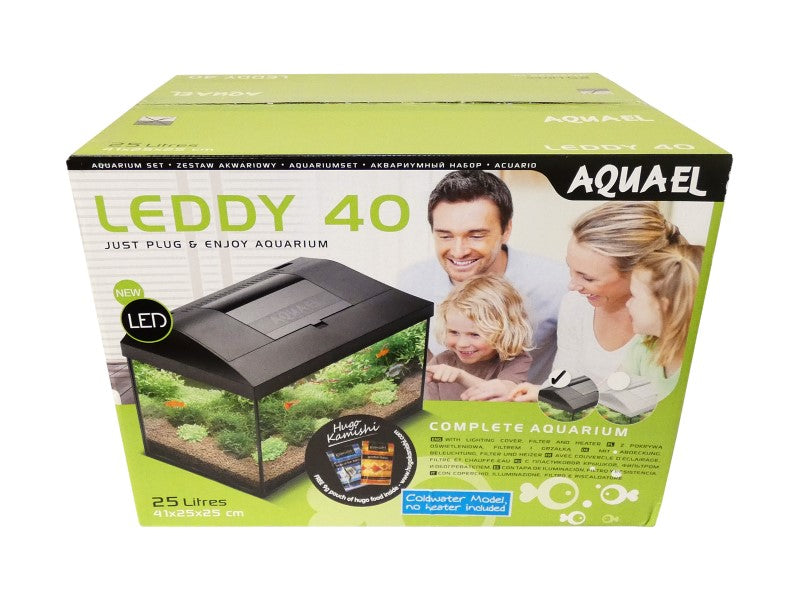Aquael Leddy 40 Aquarium Set 25 Litre - Coldwater Model Black LId
