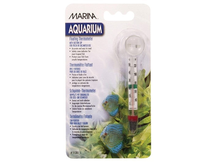 Marina glass aquarium thermometer with suction cup, model 11201