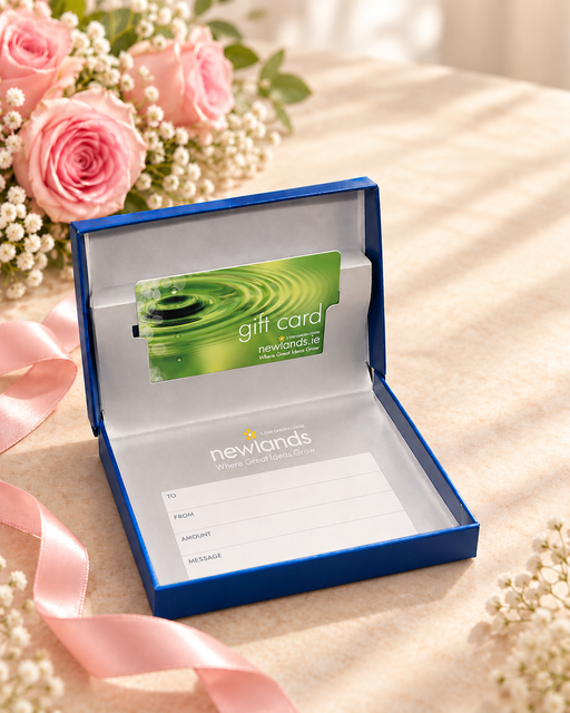 Water gift voucher shown inside optional Newlands blue presentation box