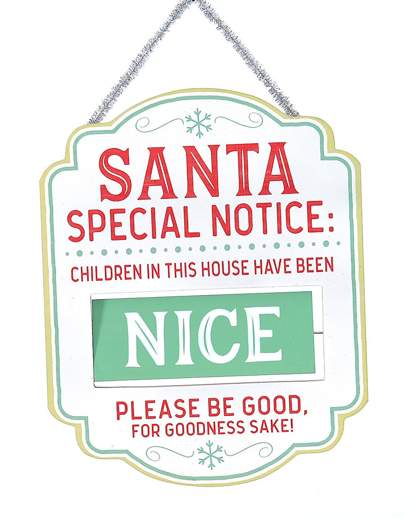 Vetur Santa's Nice List Christmas Wall Sign