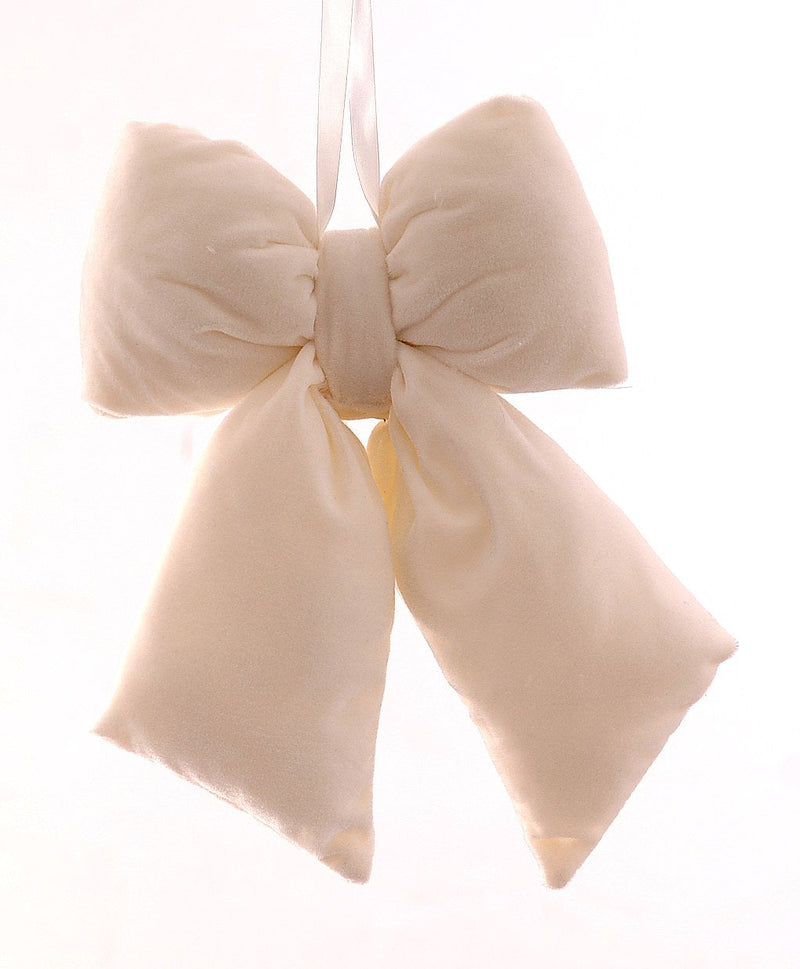 Vetur Ivory Velvet Christmas Bow 29cm