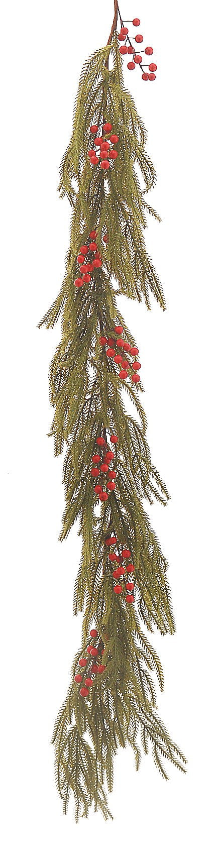 Vetur Green Christmas Garland with Berries 183cm