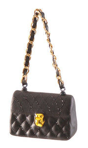 Vetur Black Handbag Glass Christmas Decoration