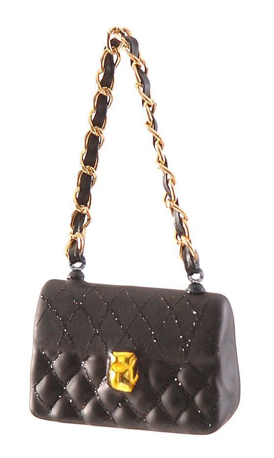 Vetur Black Handbag Glass Christmas Decoration