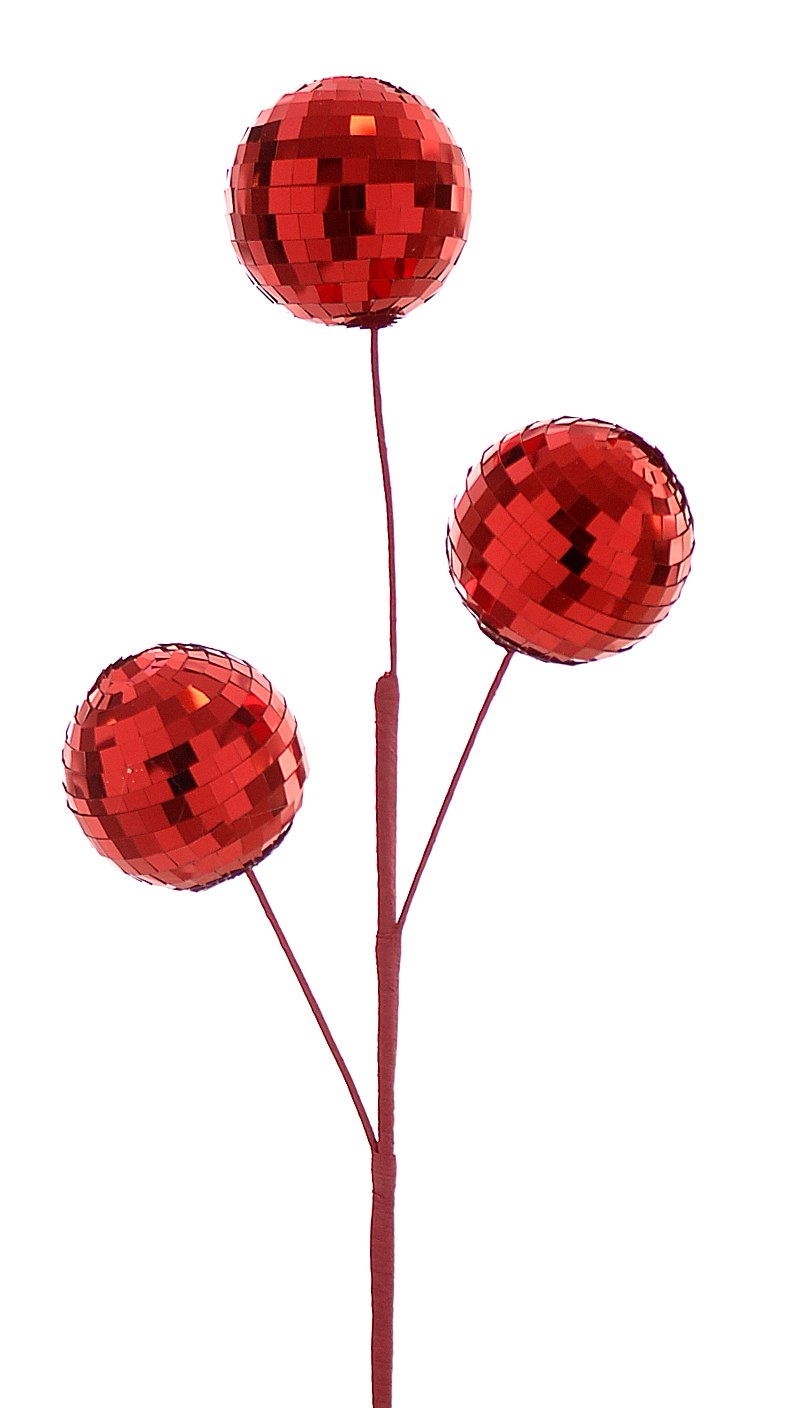 Vetur Red Bauble Christmas Pick 75cm