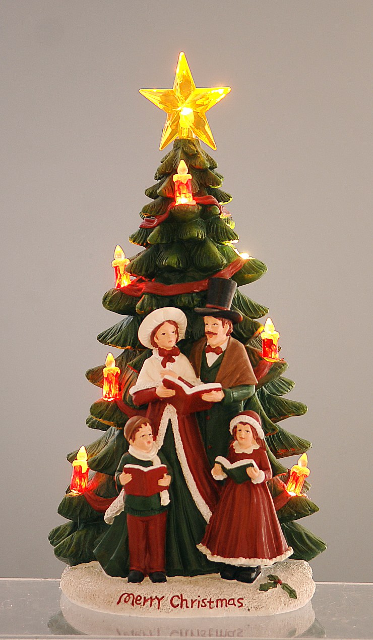 Vetur Illuminated Christmas Tree with Singing Family 30cm