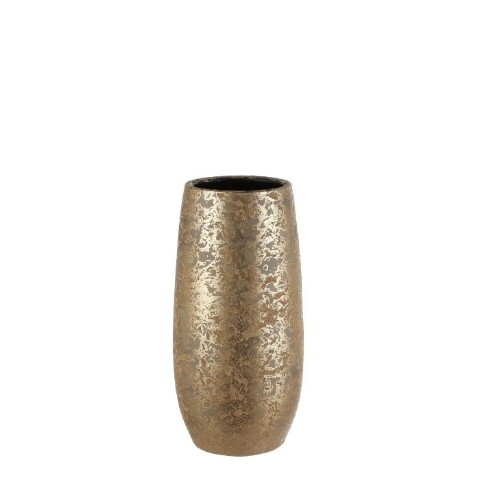 Clemente Vase Round Gold Terracotta 35 x 17.5cm