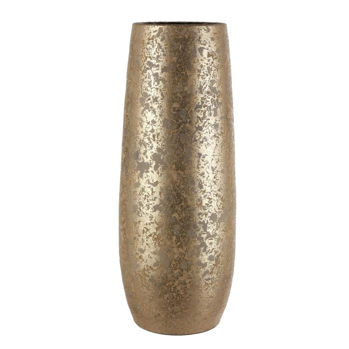Clemente Vase Round Gold Painted Terracotta 55 x 21.5cm