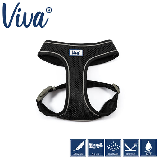 Ancol Viva Comfort Mesh Dog Harness Black 28-40cm