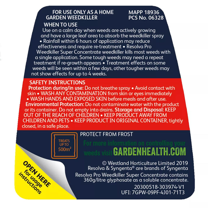 Westland Resolva Pro Weedkiller Xtra Tough Super Concentrate 1L