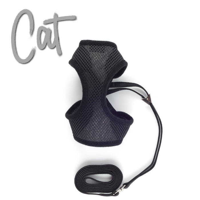 Ancol Soft Cat Harness & Lead Black Large
