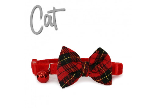 Ancol Vintage Bow Safety Cat Collar Tartan