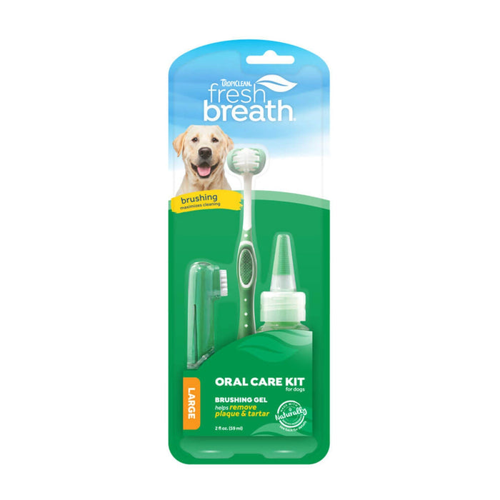 TropiClean Fresh Breath Oral Care Kit for Dogs Large