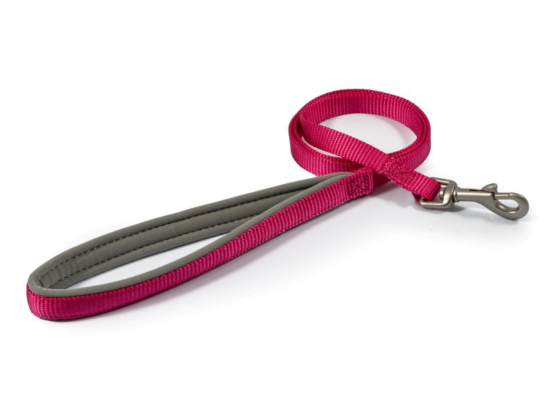 Ancol Viva Padded Nylon Lead Raspberry12mmx1m