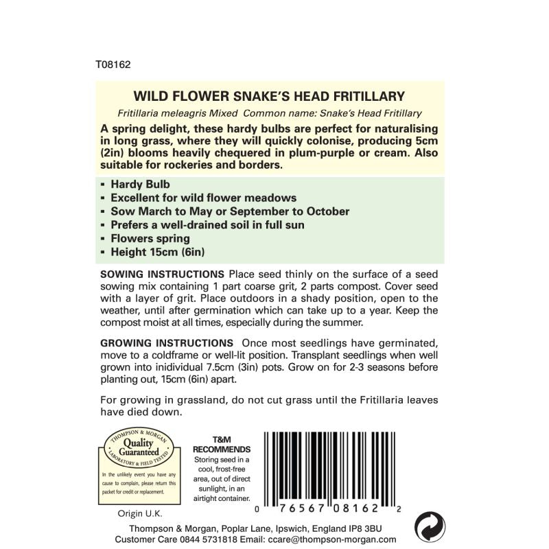 Bee Friendly - Wild Flower Snakes Head Fritil