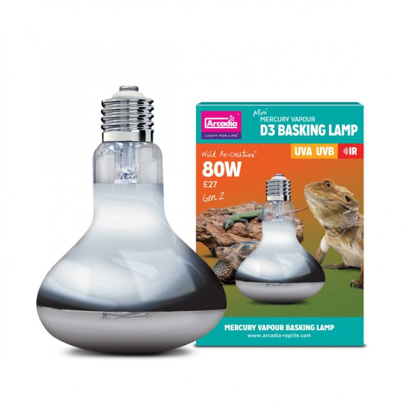 Arcadia 2nd Generation Mini D3 UV Basking Lamp 80 Watts