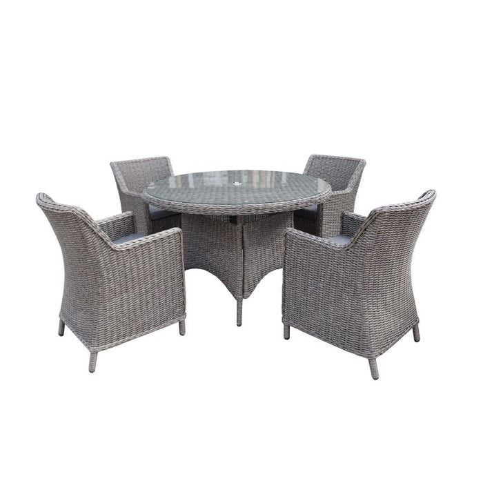 Bespoke Barcelona 4 Seater Weave Set With 120cm Table