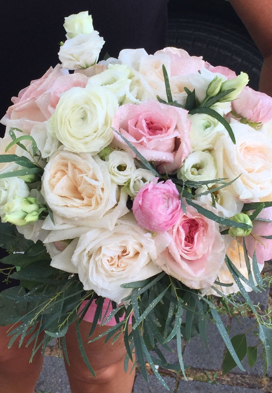 Bridal Bouquet Cream & Pink Rose Mix — Newlands Garden Centre