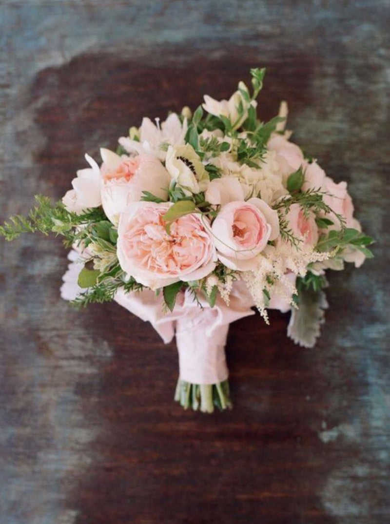 Bridal Bouquet Pink Garden Roses