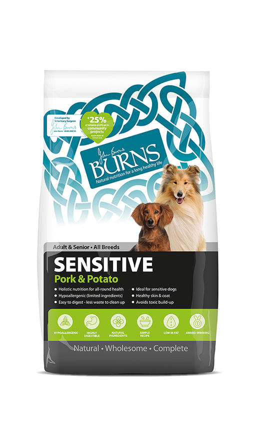 Burns Adult Sensitive With Pork Dog Food 6kg