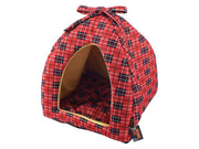 Cat Igloo Boston Red Cross Check 35cm